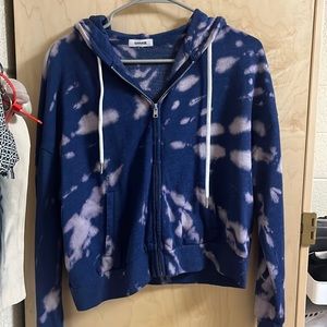 garage tie dye cropped zip up